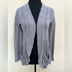 h.i.p. | Gray Knit Cardigan Sweater, Size M, Excellent Preowned Condition
